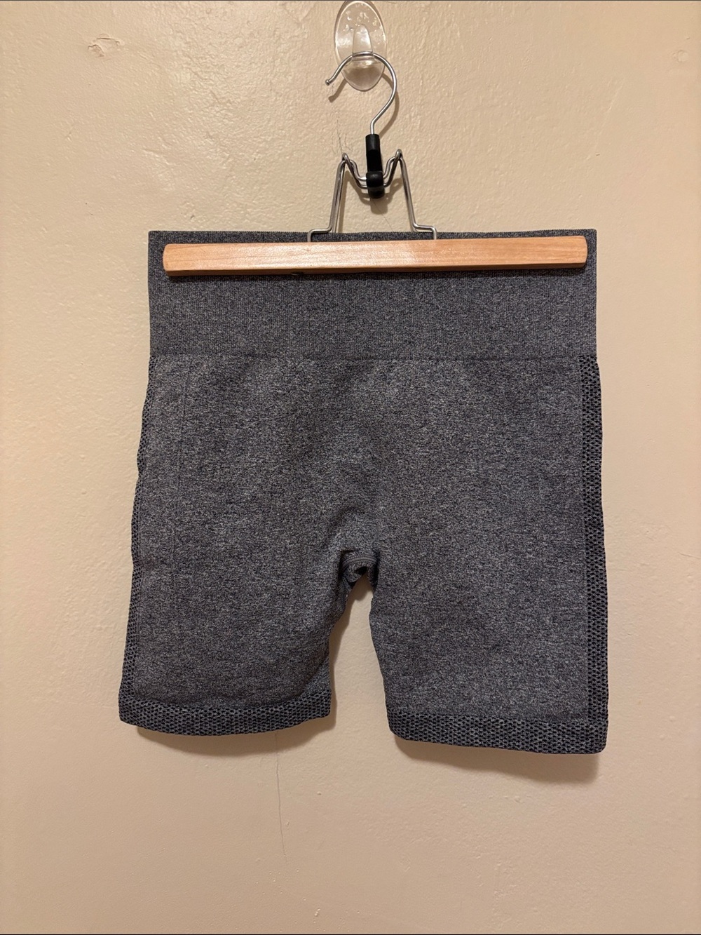 High-Waist Seamless Gray Bike Shorts